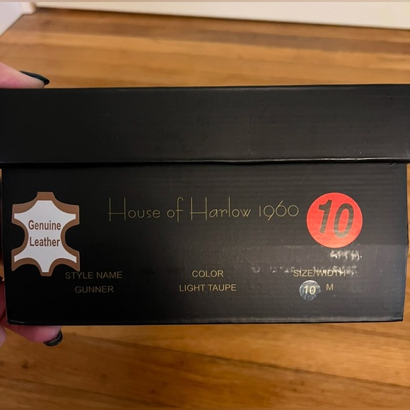 NIB House of Harlow 1960 Gunner Light Taupe Suede Loafer with Black Lug Sole - Picture 4 of 9